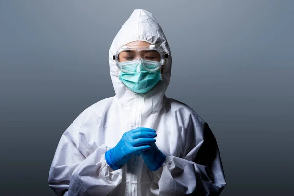 Medico Team Assistenza Sanitaria Dispositivi Protezione Individuale Ppe Coronavirus Covid — Foto Stock