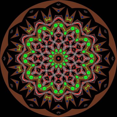 Meditasyon için koyu renkli soyut dekoratif mandala