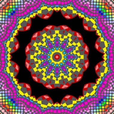 Açık renkli meditasyon için dekoratif geometrik mandala