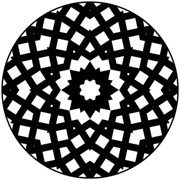 Decorative Astronira Pattern Mandala Black White Colors — Stock Photo, Image