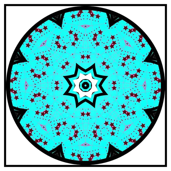 Gráfico Digital Computador Mandala Cósmica Decorativa Abstrata Com Estrelas Cinco — Fotografia de Stock
