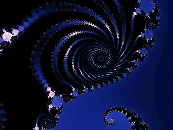 Spirale Fractale Décorative Avec Illusion Rotation Dans Des Couleurs Bleu — Photo