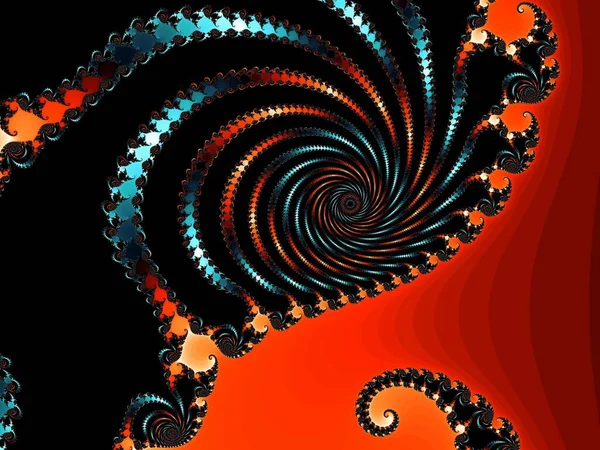 Spirale Fractale Abstraite Dans Des Couleurs Sombres — Photo