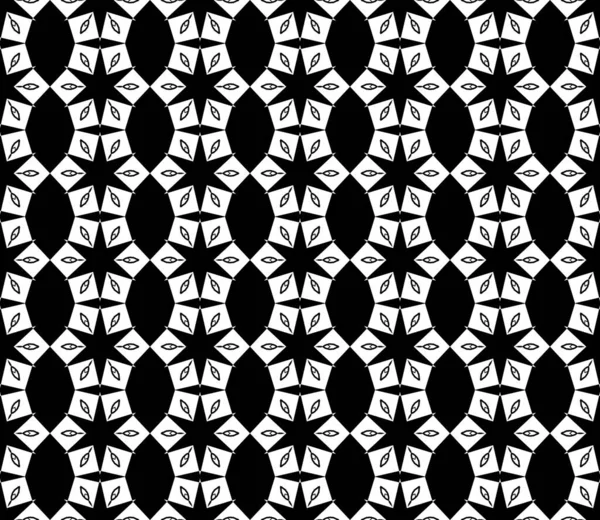 Seamless Geometric Pattern Stars Black White Colors — Stock Photo, Image