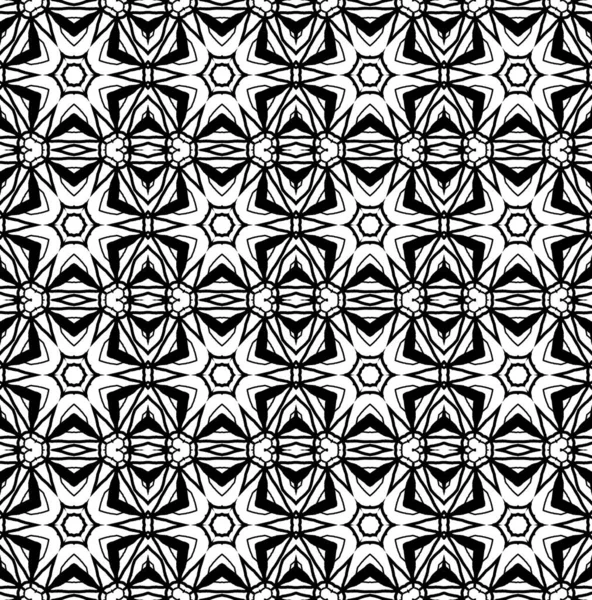 Seamless Openwork Pattern Stars Black White Colors — Stock Photo, Image