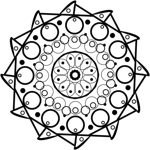 Decoratieve Abstractie Mandala Met Cirkels Lijnen Voor Het Kleuren — Stockfoto