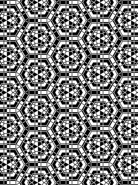 Decorative Geometric Openwork Pattern Hexagonal Symmetry Black White Colors — Stock Photo, Image