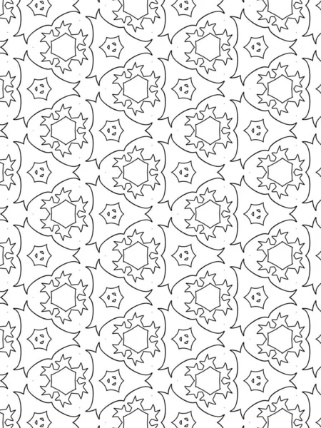 Decorative Geometric Pattern Hexagonal Symmetry Black White Colors — Stock Photo, Image