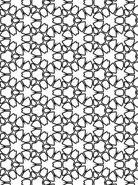 Modello Geometrico Decorativo Con Simmetria Esagonale Nei Colori Bianco Nero — Foto Stock