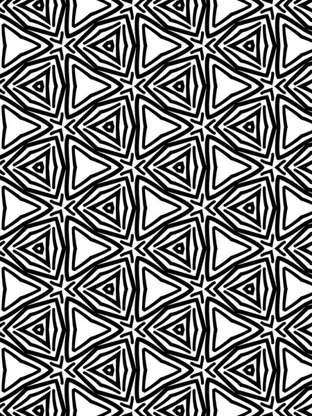 Decorative Geometric Pattern Hexagonal Triangular Symmetry Black White Colors — Stock Photo, Image