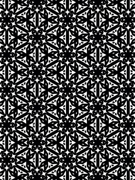 Decorative Geometric Pattern Hexagonal Symmetry Black White Colors — Stock Photo, Image