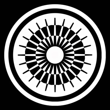 Dekoratif mandala - siyah ve beyaz renkli tekerlek