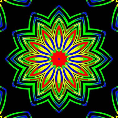 Parlak renkte çiçekli bir desen-mandal.  