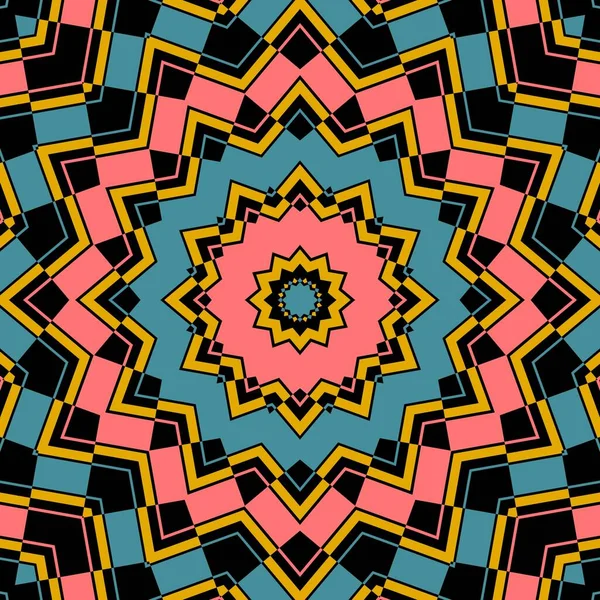 Decoratief Geometrisch Patroon Mandala Een Heldere Kleur — Stockfoto