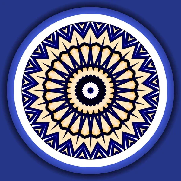 Dekorativ Mandala Hjul Med Stjärnor Och Skuggor — Stockfoto