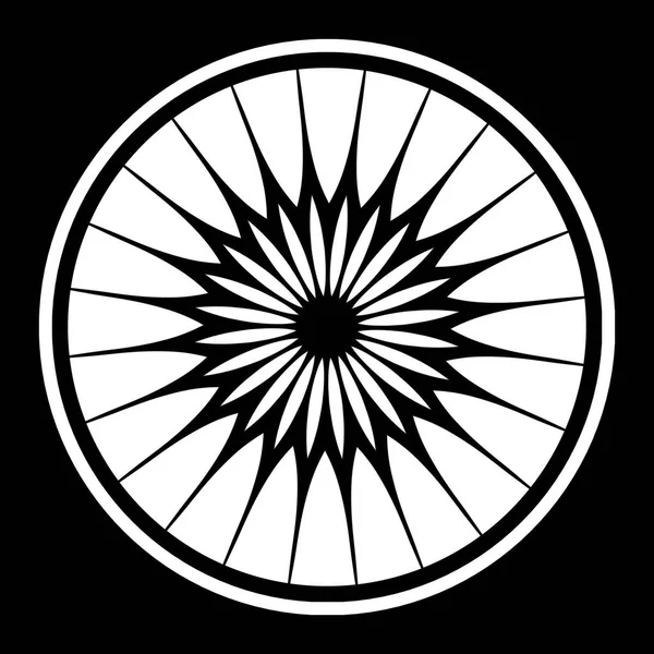 Dekoratives Mandala Rad Schwarz Weißer Farbe — Stockfoto