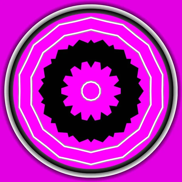 Mandala Decorativo Astroniras Modello Con Fiore Colore Rosa Brillante — Foto Stock