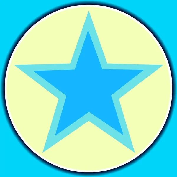 Pentagrama Decorativo Abstrato Cores Azuis — Fotografia de Stock