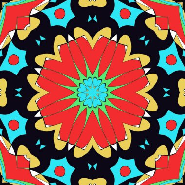 Mandala çiçeği parlak renklerde