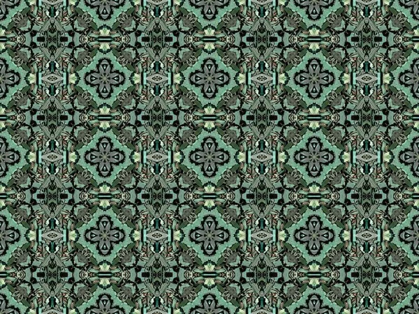 Naadloze Decoratieve Fractal Patroon Een Donkere Kleuren — Stockfoto
