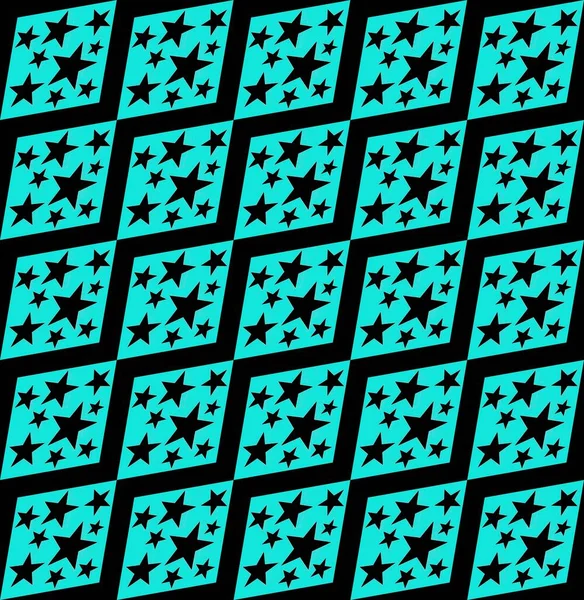 Bezproblémový Abstraktní Vzor Pěti Špičatými Hvězdami Kosočtverci Iluzí Pohybu Tmavých — Stock fotografie