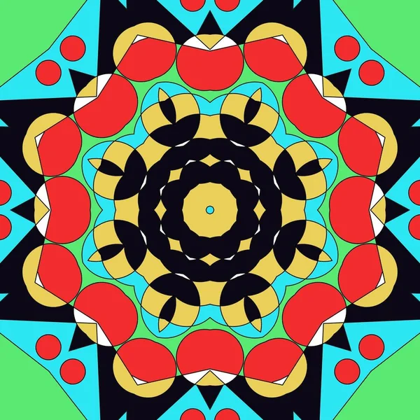 Αφηρημένη Διακοσμητική Γεωμετρική Mandala Φωτεινά Χρώματα — Φωτογραφία Αρχείου