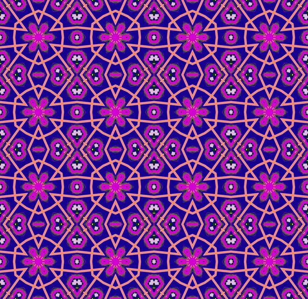 Geometric Seamless Pattern Flowers Purple Colors — Stock Photo, Image