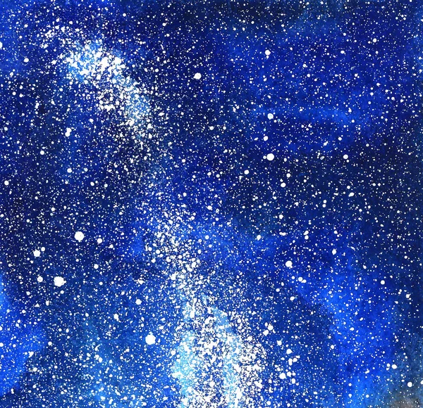 Κοσμικό υπόβαθρο. Πολύχρωμο γαλαξία Υδατογραφία ή νυχτερινό ουρανό με αστέρια. Ζωγραφική χώρου. — Φωτογραφία Αρχείου