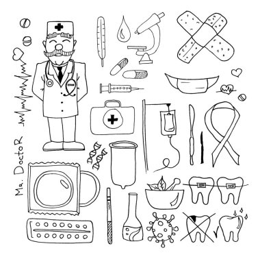 Medikal Doodle hattı hazır. Koleksiyonun tıbbi çizimi