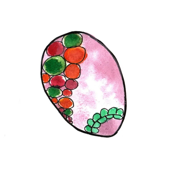 Acuarela Huevo de Pascua en color rosa. Elemento de diseño Pascua . — Foto de Stock