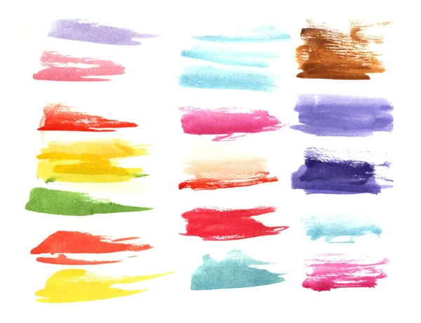 Gekleurde Aquarelstrips Voor Een Vrolijke Paaskaartlay Out Kleurrijke Geïsoleerde Aquarelverf — Stockfoto