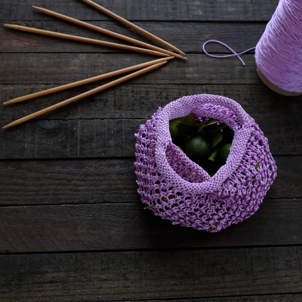 Knit handmade handbag — Stock Photo, Image