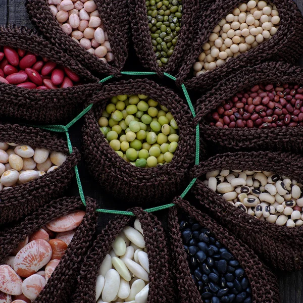 Coleção de feijão, fibra alimentar fazer a saúde do coração — Fotografia de Stock