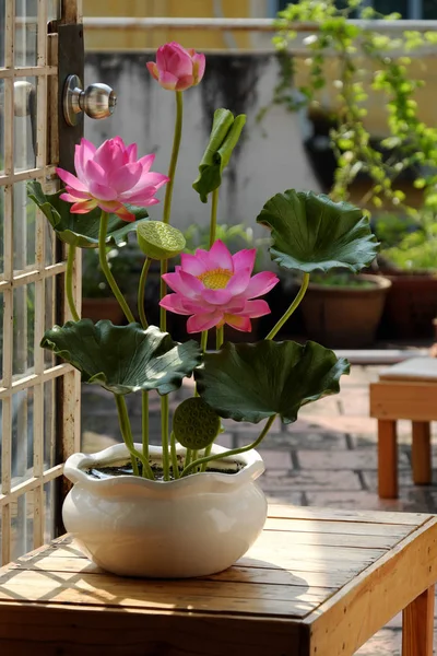 Artificial flower,  lotus flower from clay — Stock Photo, Image