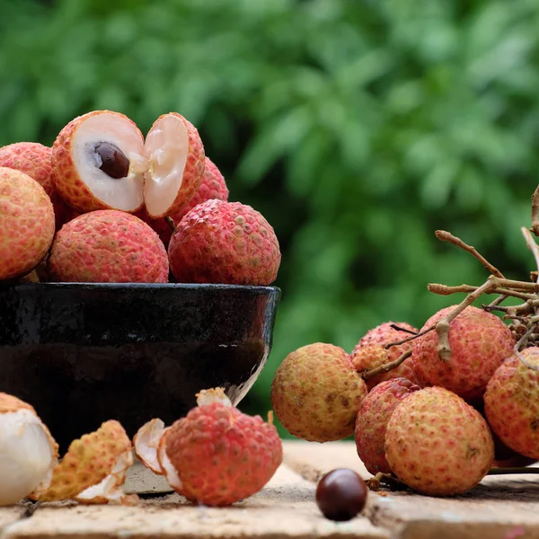 Närbild av litchi frukt — Stockfoto