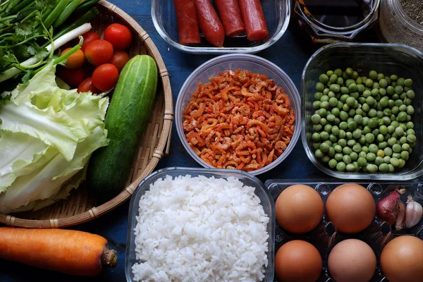 Material alimentar para arroz frito — Fotografia de Stock