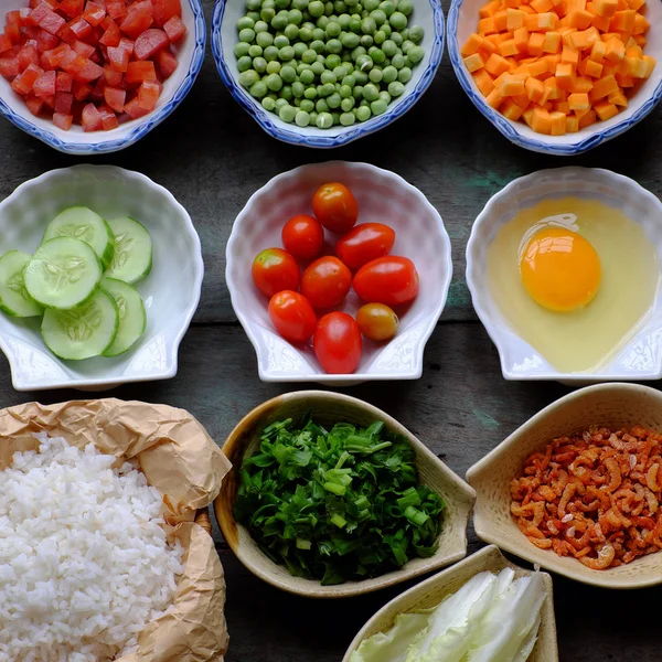 Material alimentar para arroz frito — Fotografia de Stock