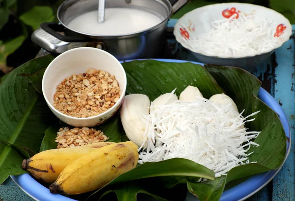 В'єтнам солодкої їжі, кремом банан — стокове фото