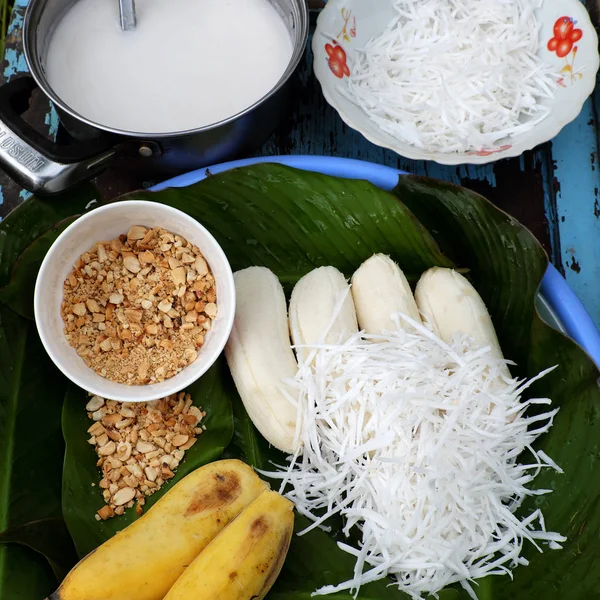 В'єтнам солодкої їжі, кремом банан — стокове фото