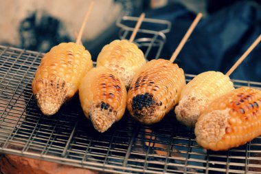 ızgarada Mısır, sıcak mısır koçanı