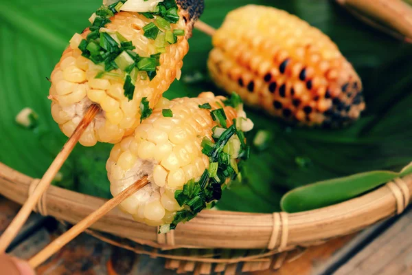 ızgarada Mısır, sıcak mısır koçanı