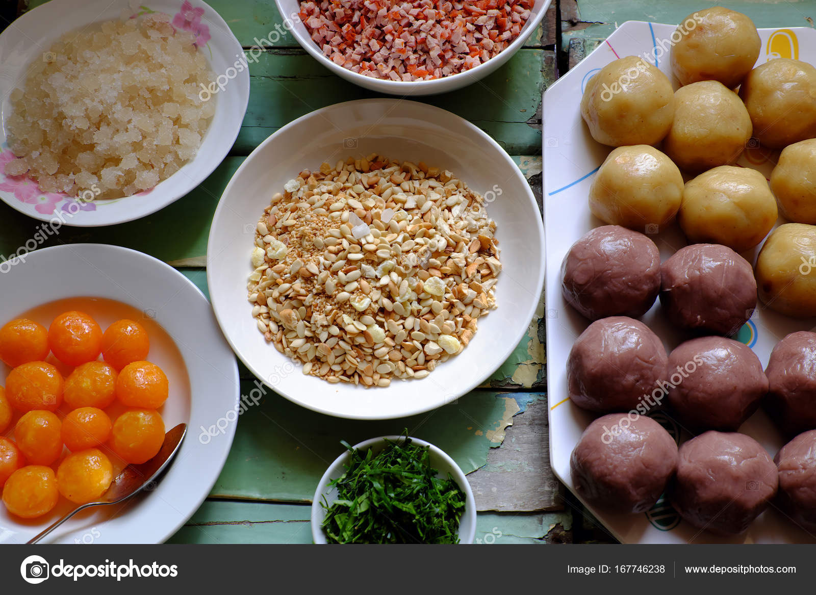 Raw materials for moon cake Stock Photo by ©xuanhuongho 167746238