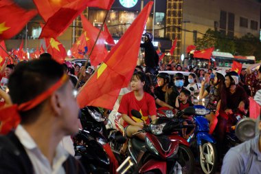 futbol taraftarları kutlamak, Vietnam gece fırtına