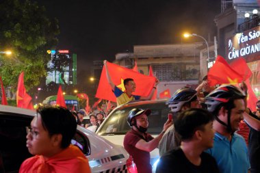 futbol taraftarları kutlamak, Vietnam gece fırtına