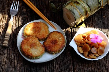 Vietnamese traditional food for Tet, delicious fried glutinous r