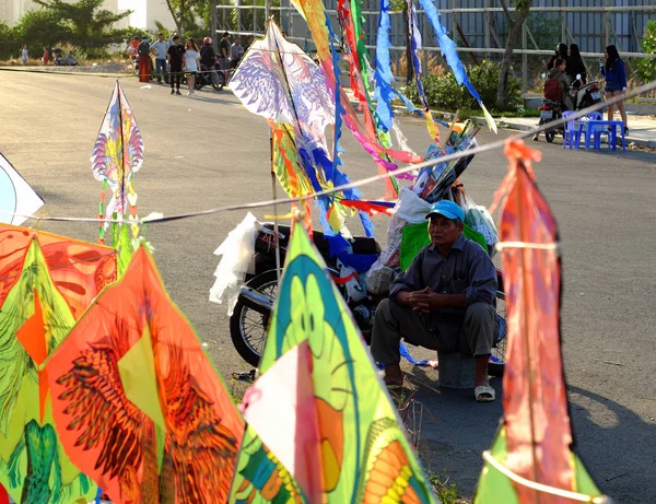 Muitos papagaios coloridos no campo de Saigon para ativismo ao ar livre — Fotografia de Stock