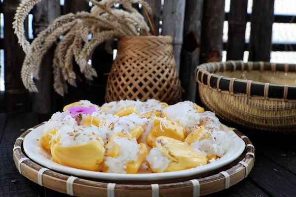 Detailní Talíř Lepkavého Jackfruit Snídani Výšky Chutné Vietnamské Jíst Jack — Stock fotografie