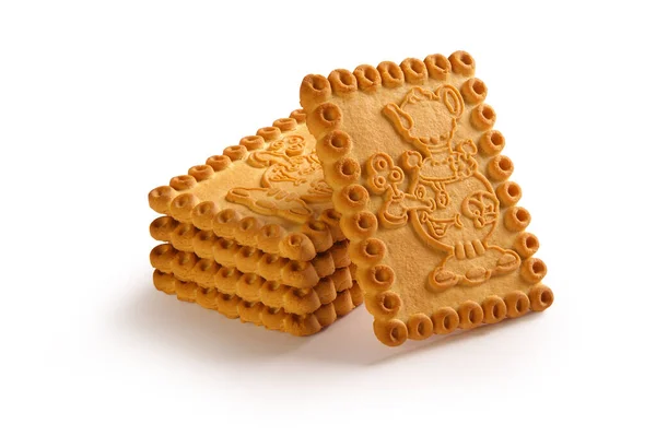 Biscoitos Shortbread Fundo Branco Imagens Royalty-Free
