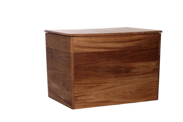 Dřevěný Box Bílém Pozadí — Stock fotografie