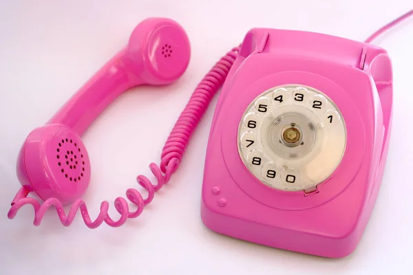 Landline Pink Landline Telephone Number — Stock Photo, Image